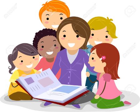 22618439-Stickman-Illustration-Featuring-Kids-Huddled-Together-While-Listening-to-the-Teacher-Reading-a-Story-Stock-Illustration